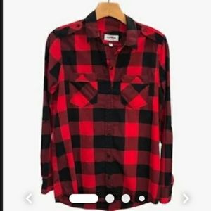 Express Boyfriend Buffalo plaid Button Up